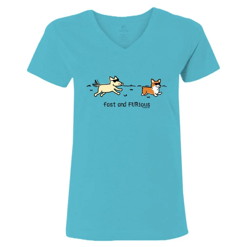 Fast and FUR-ious - Ladies T-Shirt V-Neck