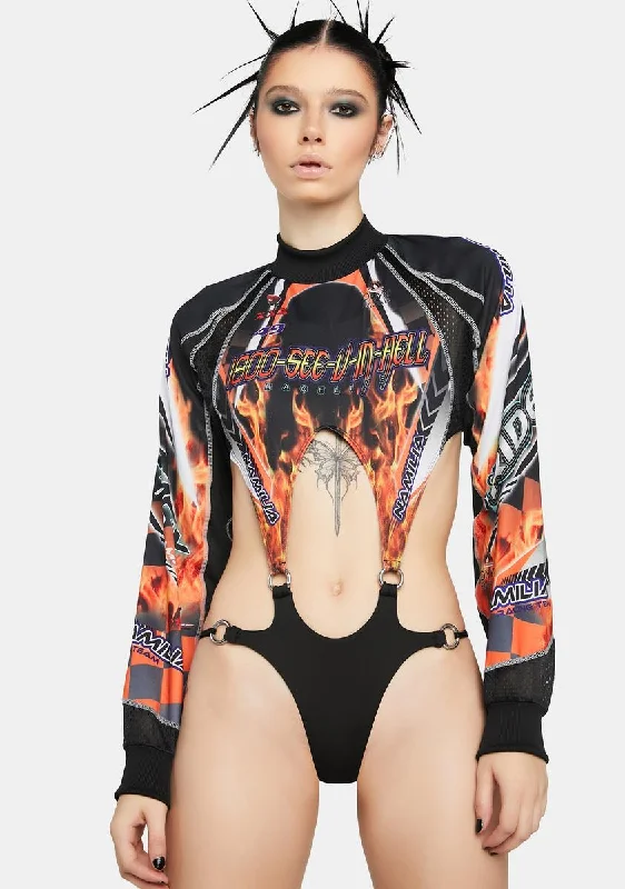 See You In Hell Cut-Out Bodysuit