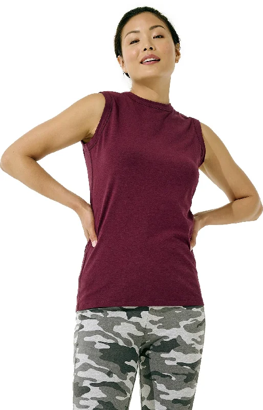 Women's LumaLeo High Neck Tank Top | Colmar Burgundy