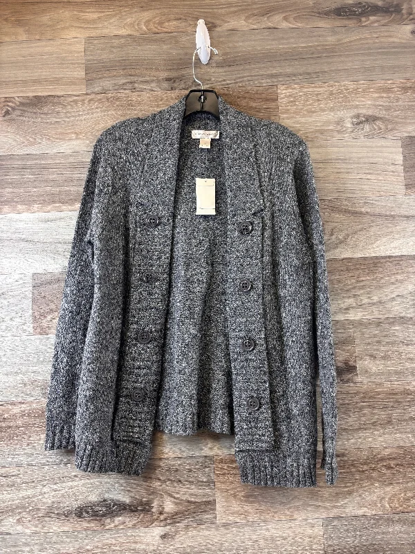 Sweater Cardigan By Christopher And Banks In Grey, Size: S