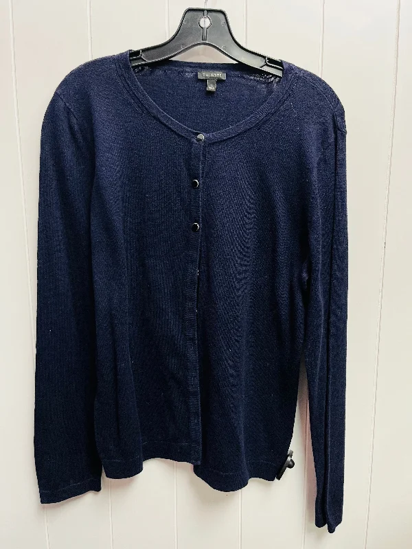 Sweater Cardigan By Talbots In Blue, Size: L