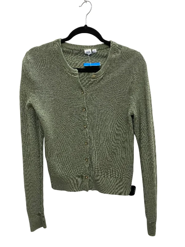 Sweater Cardigan By Gap In Green, Size: S