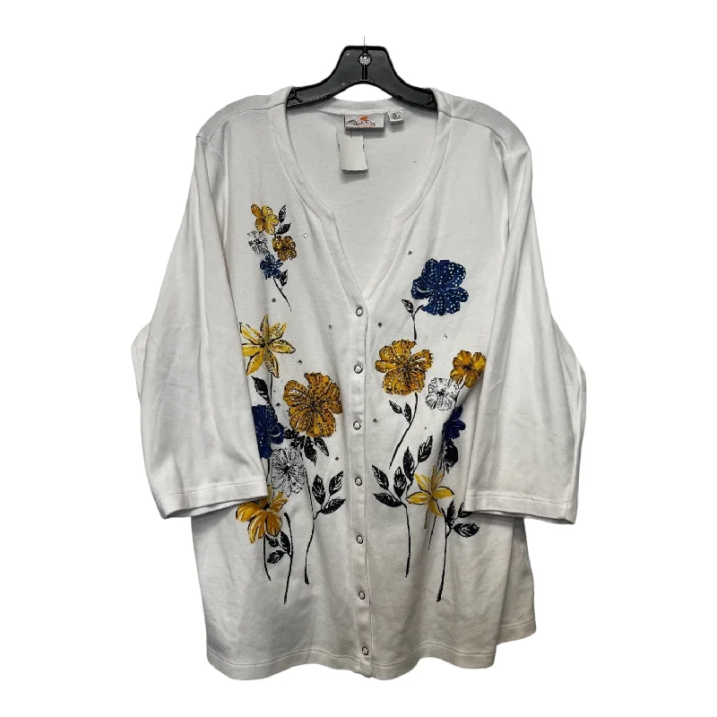 Cardigan By Quaker Factory In Floral, Size: Xl