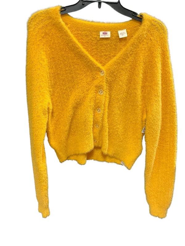 Sweater Cardigan By Levis In Yellow, Size: M