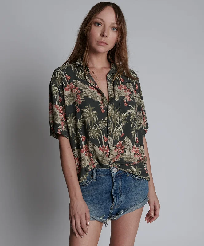 KHAKI PALM HAWAIIAN SHIRT