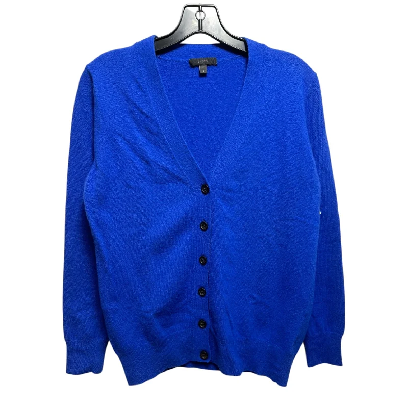 Wool Blend Sweater Cardigan By J. Crew In Blue, Size: S