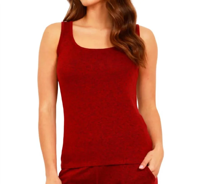 Solid Tank Top In Wine