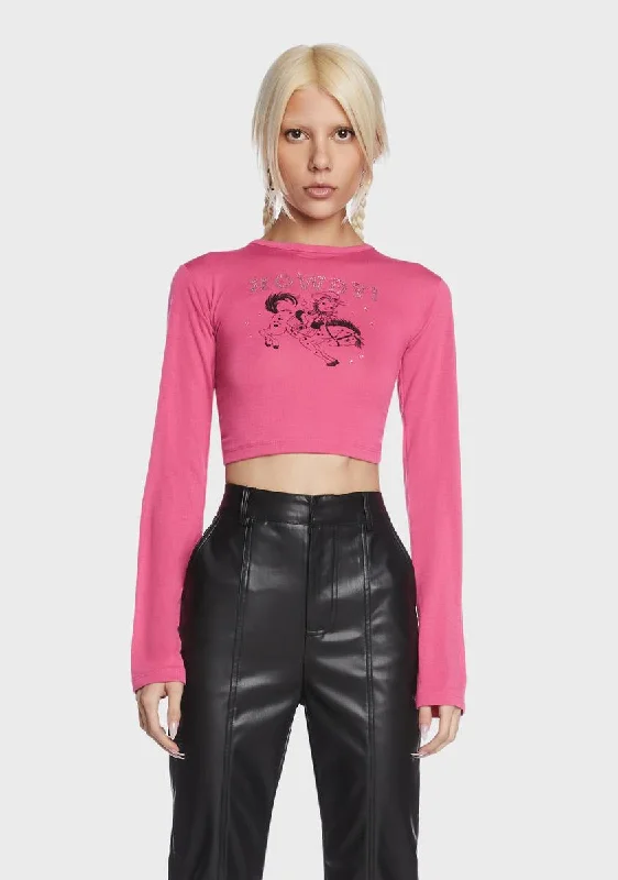 Howdy Rhinestone Crop Top