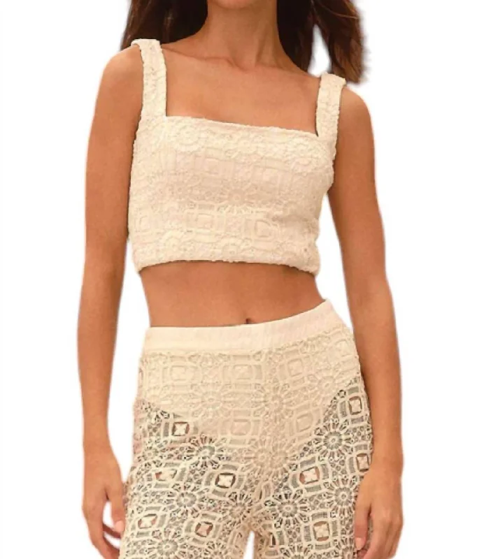 Kosia Jardim Crop Top In Nude