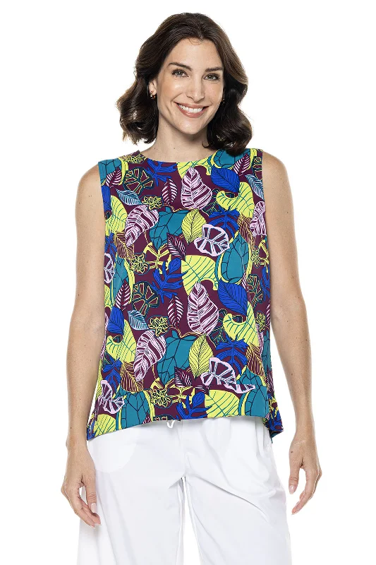 Women's St. Tropez Swing Tank Top | Rich Plum Electric Jungle