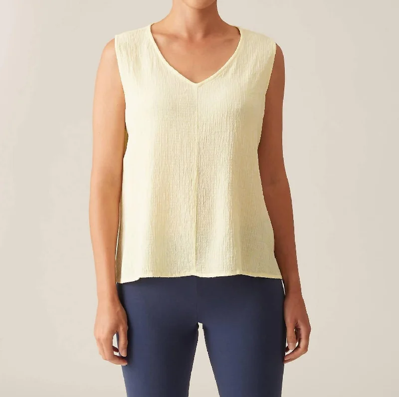 V-Neck Tank Top In Tangelo