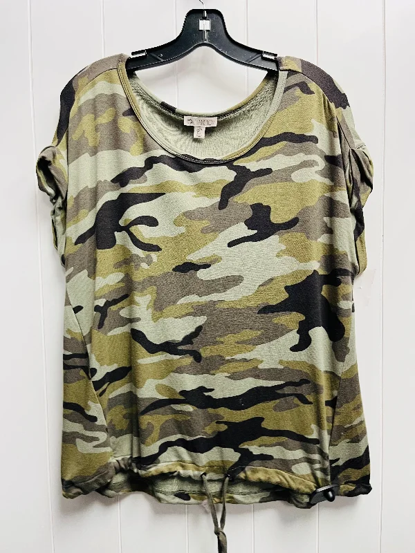 Top Short Sleeve By Eliane Rose In Camouflage Print, Size: L