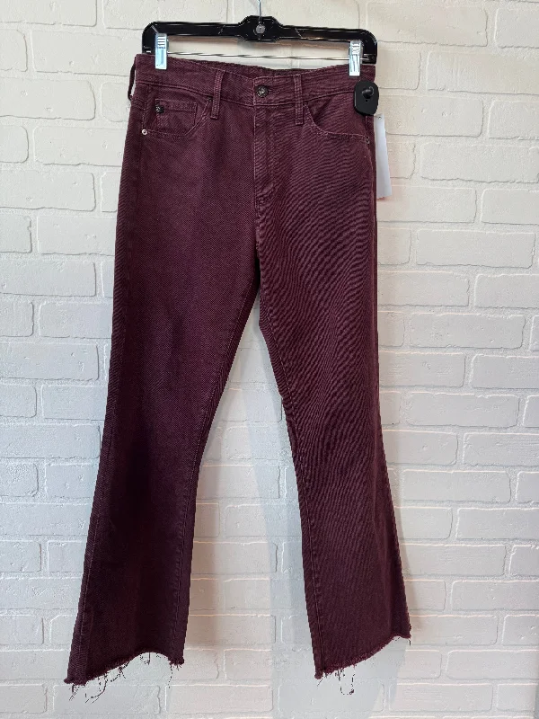 Jeans Cropped By Ag Jeans In Maroon, Size: 2