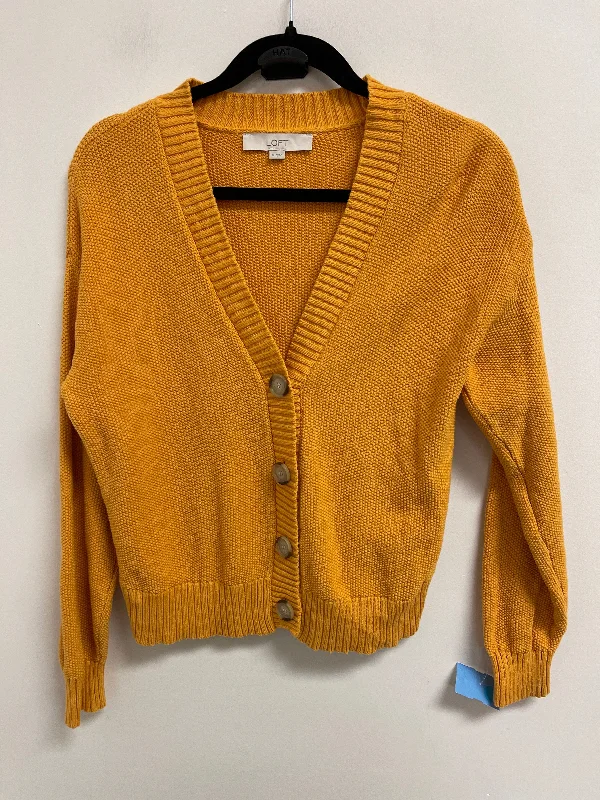 Sweater Cardigan By Loft In Yellow, Size: M