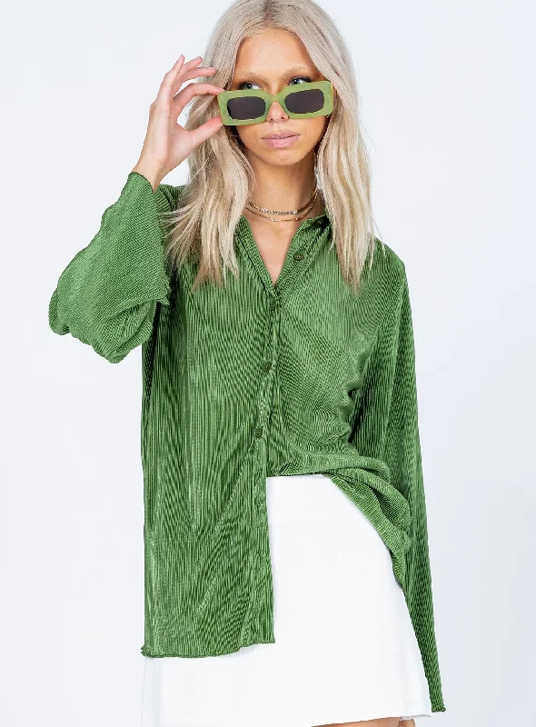 Taina Pleated Shirt Green