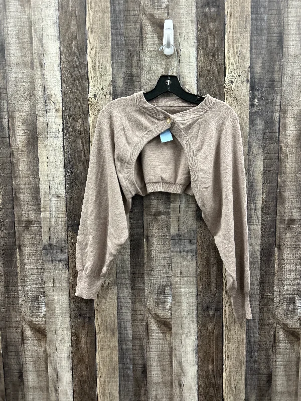 Sweater Cardigan By Cme In Tan, Size: Osfm