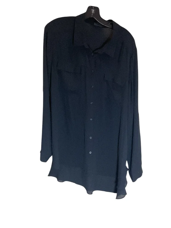 Blouse Long Sleeve By Ana In Black, Size: 2x