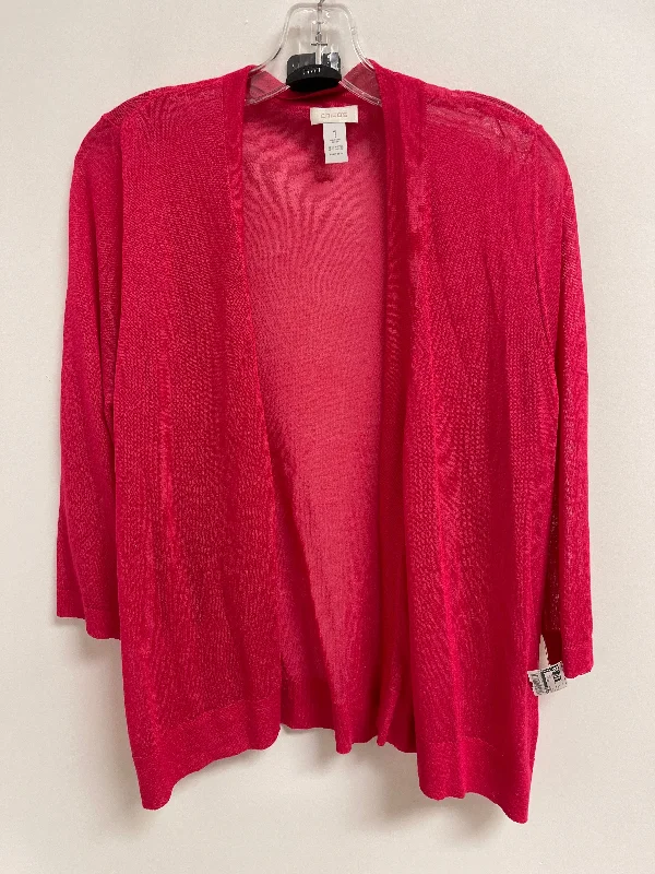 Sweater Cardigan By Chicos In Pink, Size: M