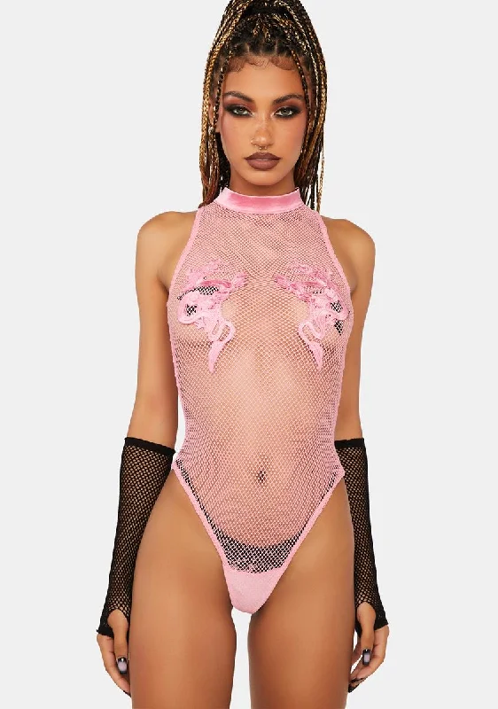 Baby Bad Luck Dragon Fishnet Bodysuit