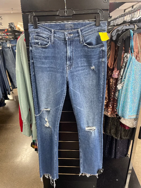 Jeans Straight By Mother In Blue Denim, Size: 6