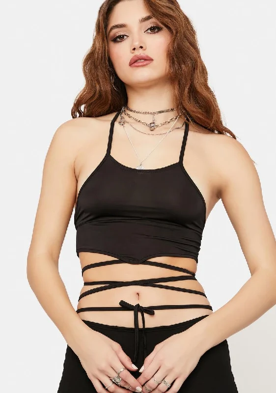 No Rest Wrap Halter Crop Top