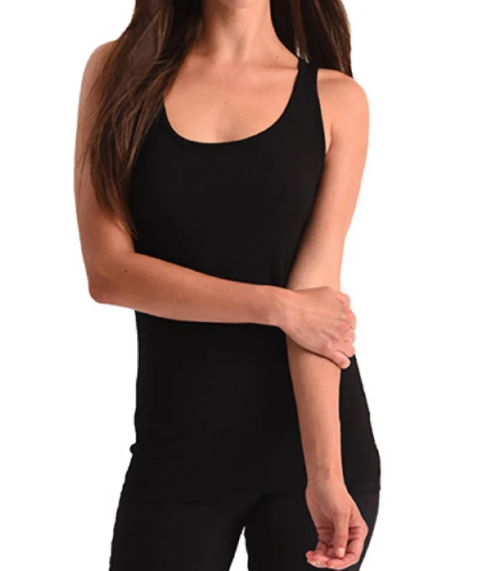 Jersey Bra-Friendly Tank Top In Black