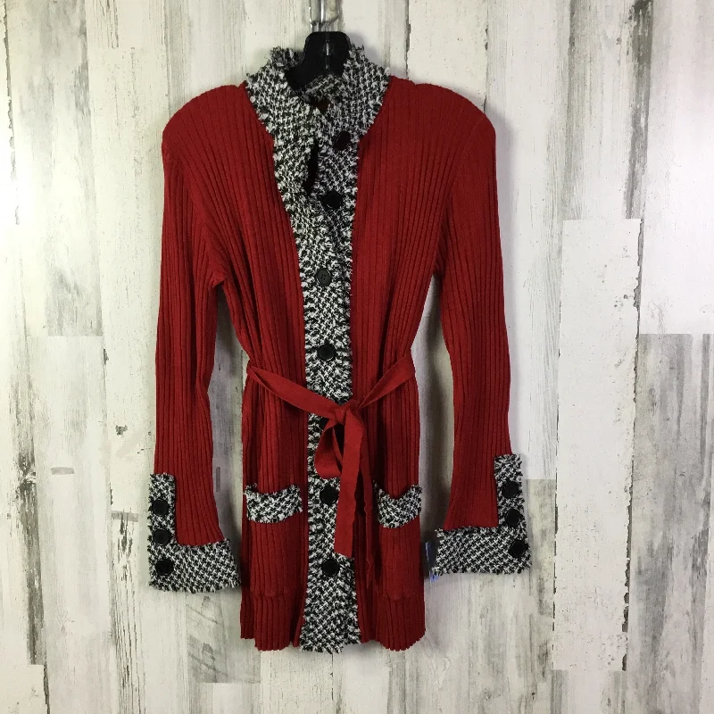 Sweater Cardigan By Belldini In Red, Size: L