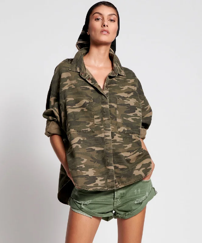 CAMO LONG SLEEVE DARIA SHIRT