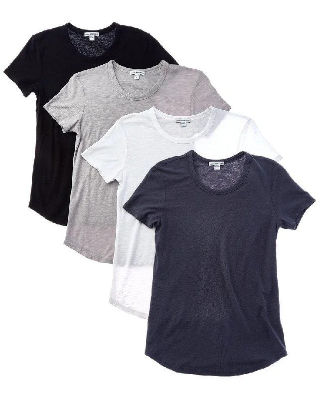 James Perse Set of 4 Sheer Slub T-Shirt