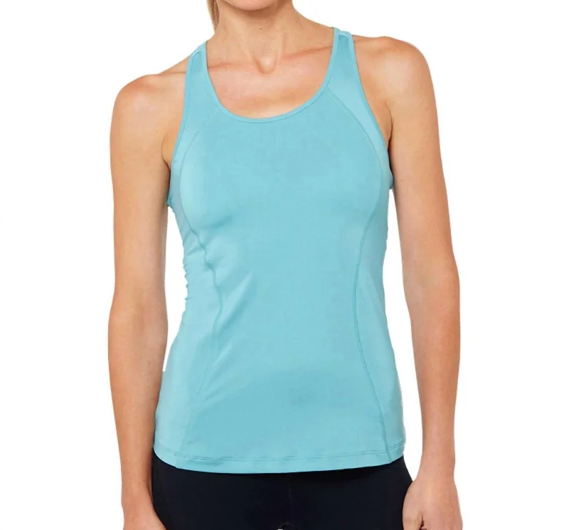 Racerback Tank Top In Aqua