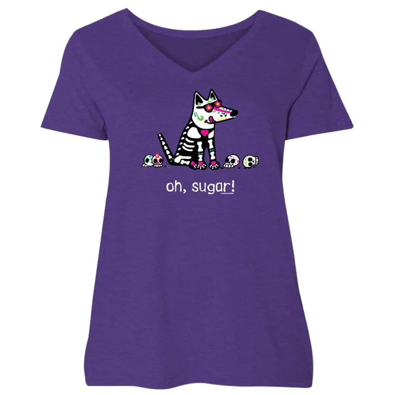 Oh, Sugar! - Ladies Curvy V-Neck Tee