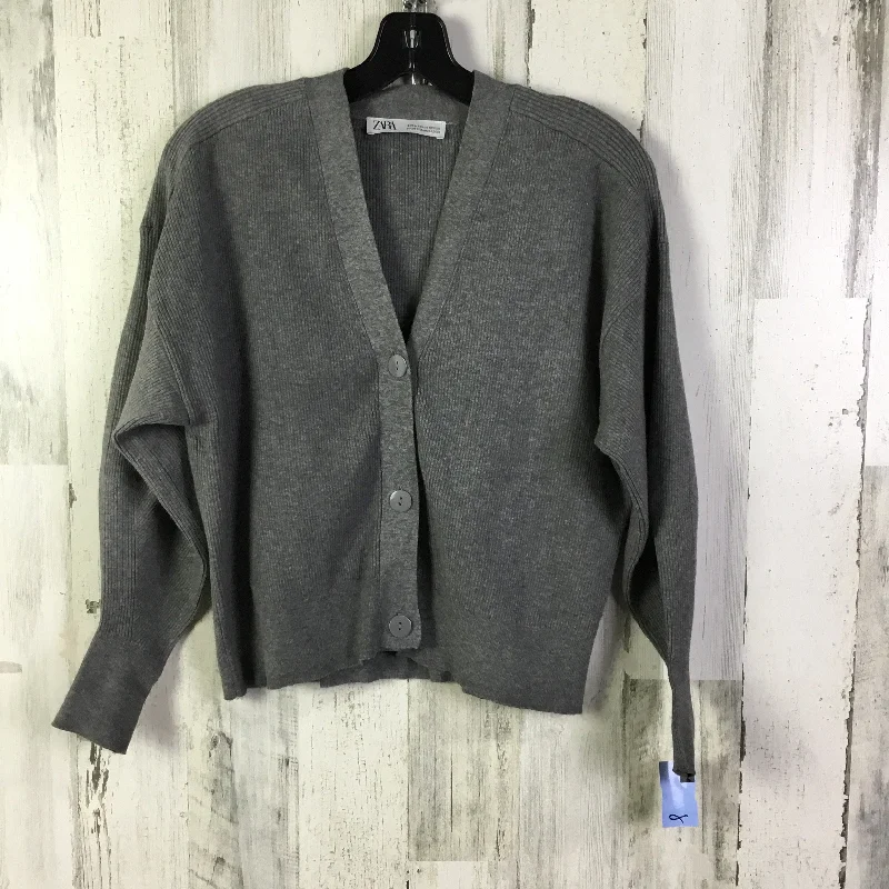 Sweater Cardigan By Zara In Grey, Size: M