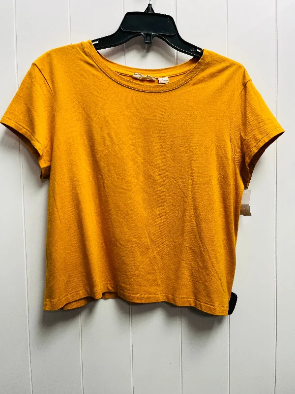 Top Short Sleeve Basic By Christian Siriano In Yellow, Size: L