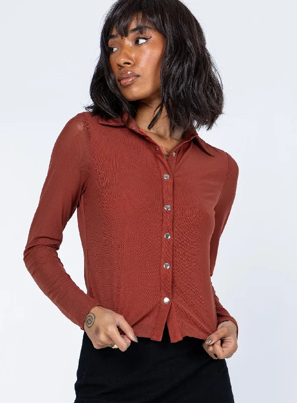 Blanca Long Sleeve Top Brown