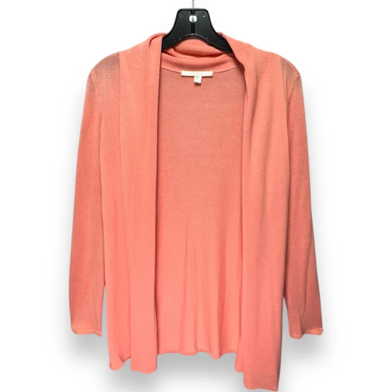 Sweater Cardigan By Cyrus Knits In Peach, Size: M