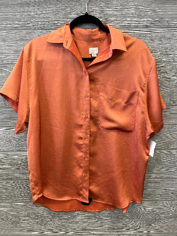 Top Short Sleeve By A New Day In Orange, Size: Xs