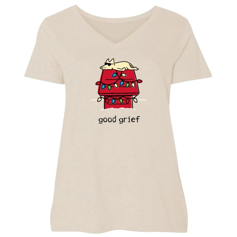 Good Grief - Ladies Curvy V-Neck Tee