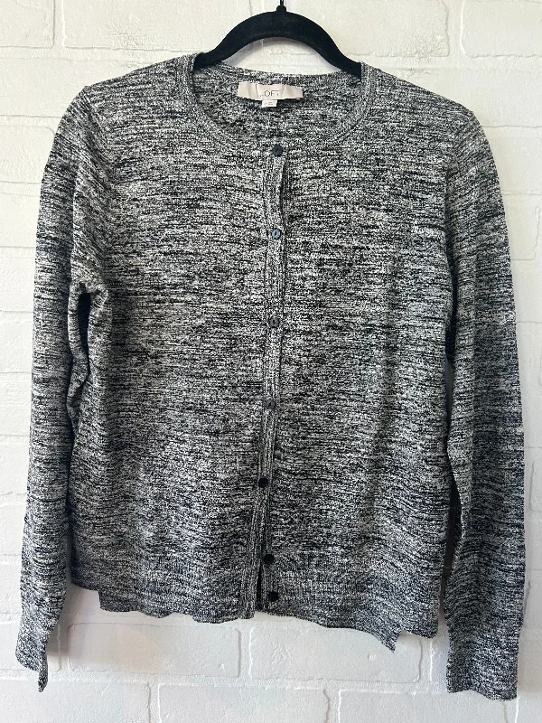 Cardigan By Loft In Black & Cream, Size: M