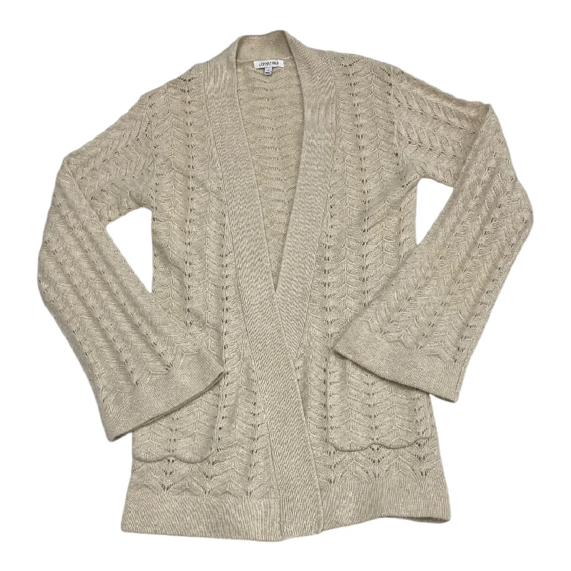 Sweater Cardigan Designer By Johnny Was In Beige, Size: Xs