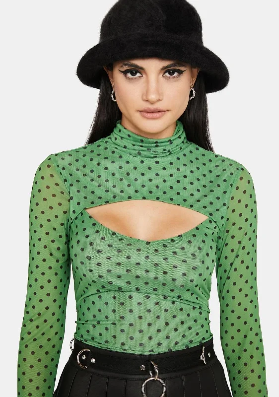 Vert Dawn Polka Dot Mesh Bodysuit