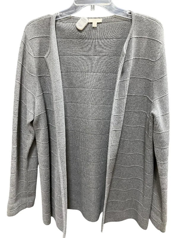 Sweater Cardigan By Talbots In Grey, Size: M