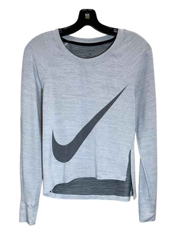 Athletic Top Long Sleeve Crewneck By Nike Apparel In Grey, Size: S