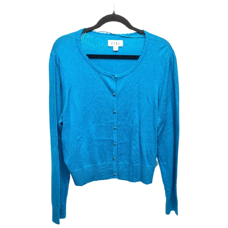 Cardigan By Elle In Teal, Size: Xl