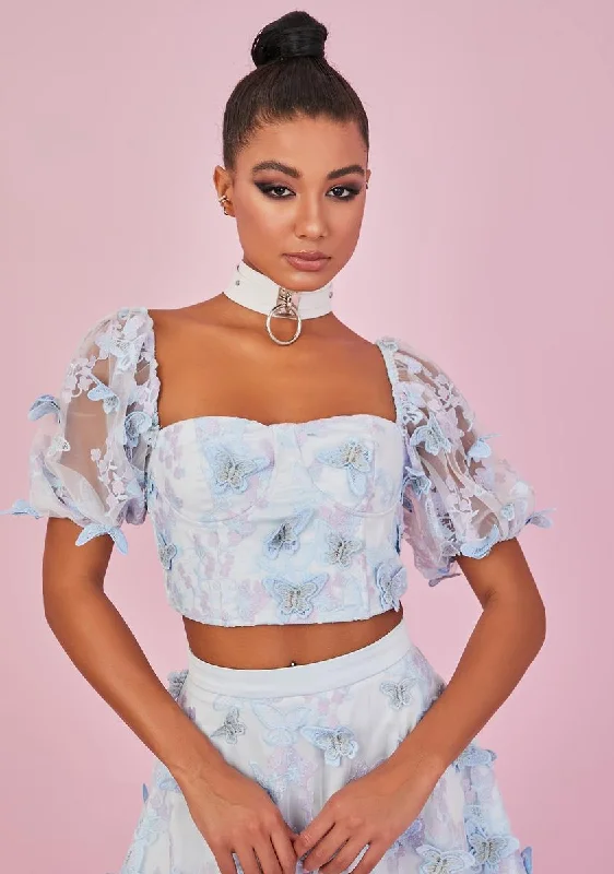 Take Me Away Butterfly Crop Top