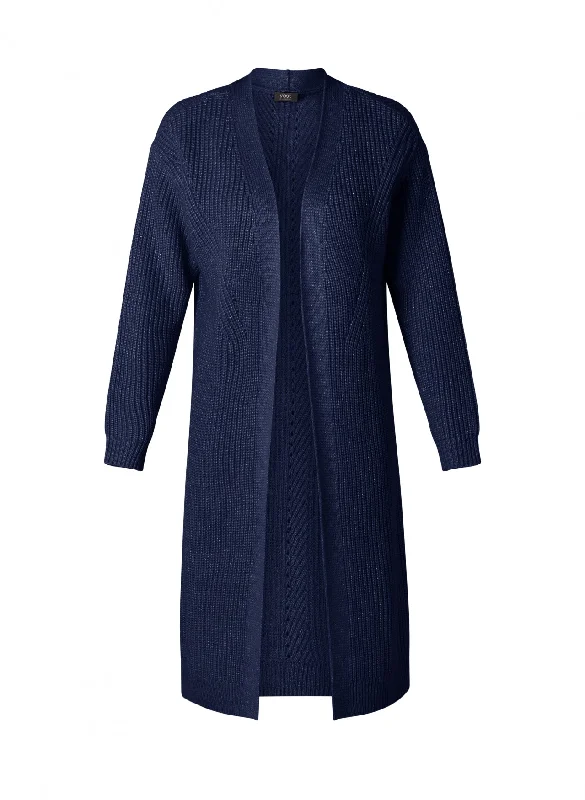 Stylish Savings lange marineblauwe cardigan met tijdloze pasvorm