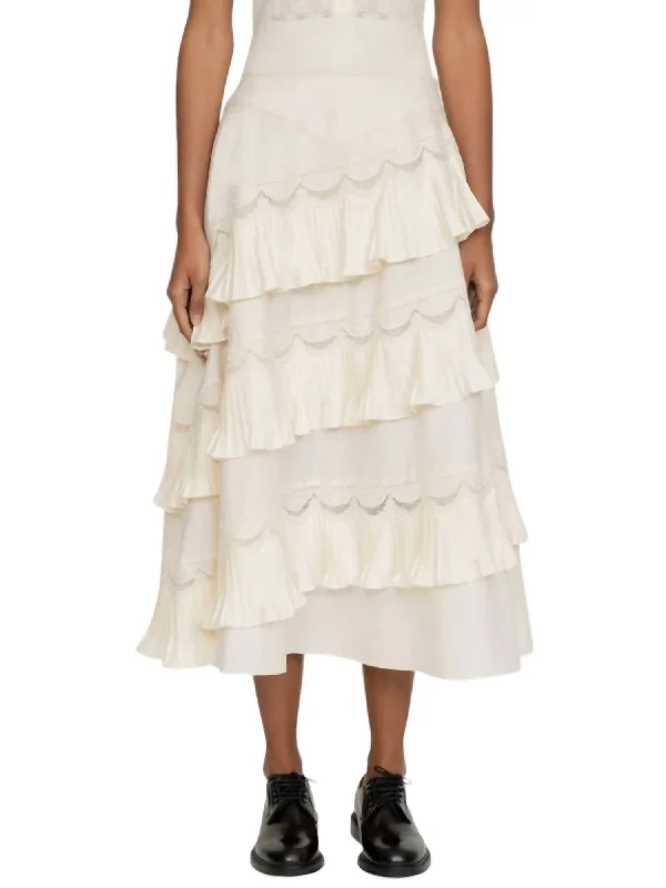 Antonina Tiered Skirt In Cream