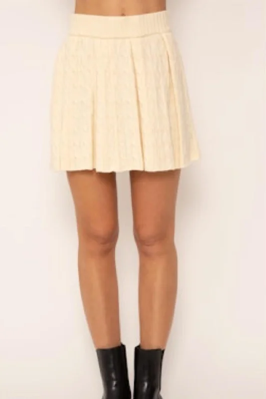 Constance Cable Mini Skirt In Ivory