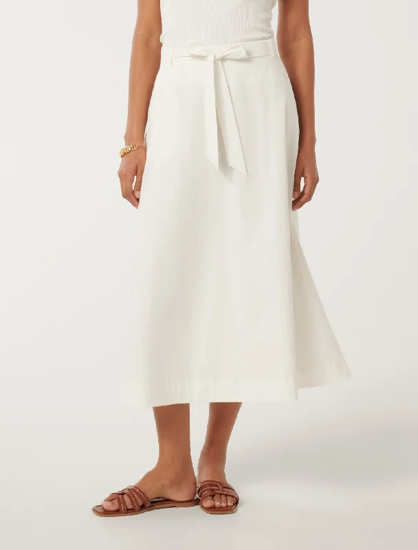 Madeleine Belted Midi Skirt