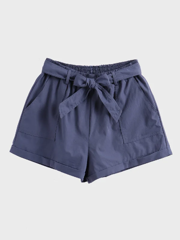 Midsize Casual High-Waist Bow Shorts