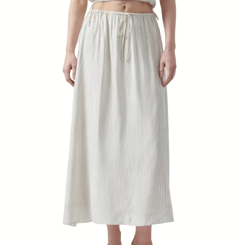 Silk Pull On Maxi Skirt In Pebble Combo